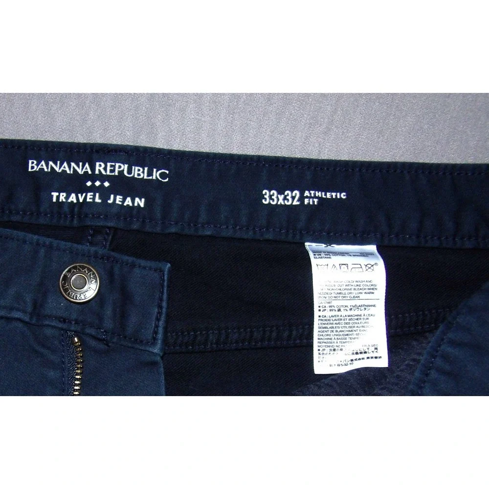 Banana Republic Dark Wash Stretch‎ Athletic Fit Travel Jeans Men's 33 X 30